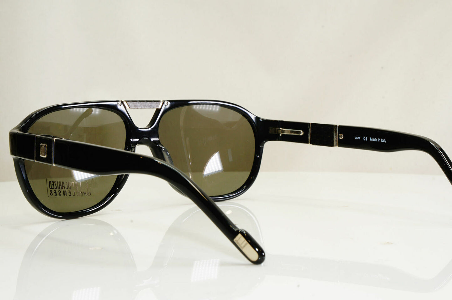 Authentic DUNHILL Polarized Vintage Sunglasses Black Pilot DU56301 08/12 26991