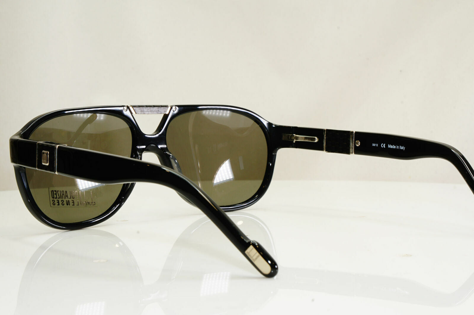Authentic DUNHILL Polarized Vintage Sunglasses Black Pilot DU56301 08/12 26991