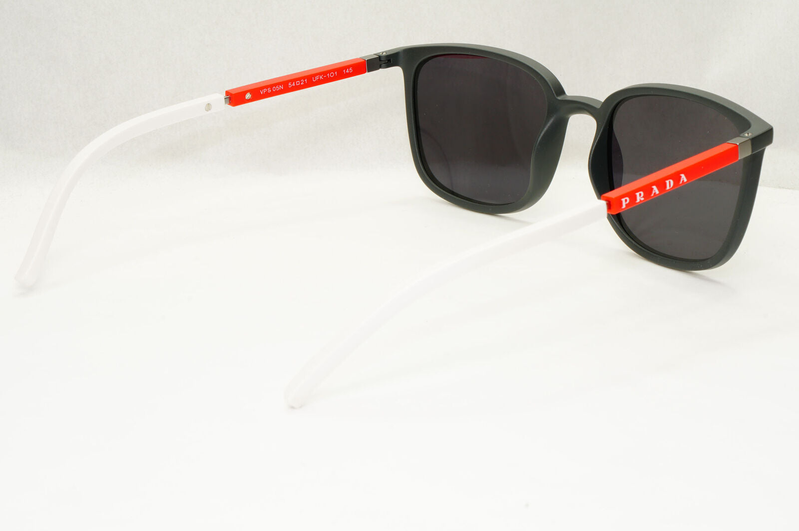 Prada Sunglasses Black Red White Square PS05NV VPS 05N UFK-1O1 54mm