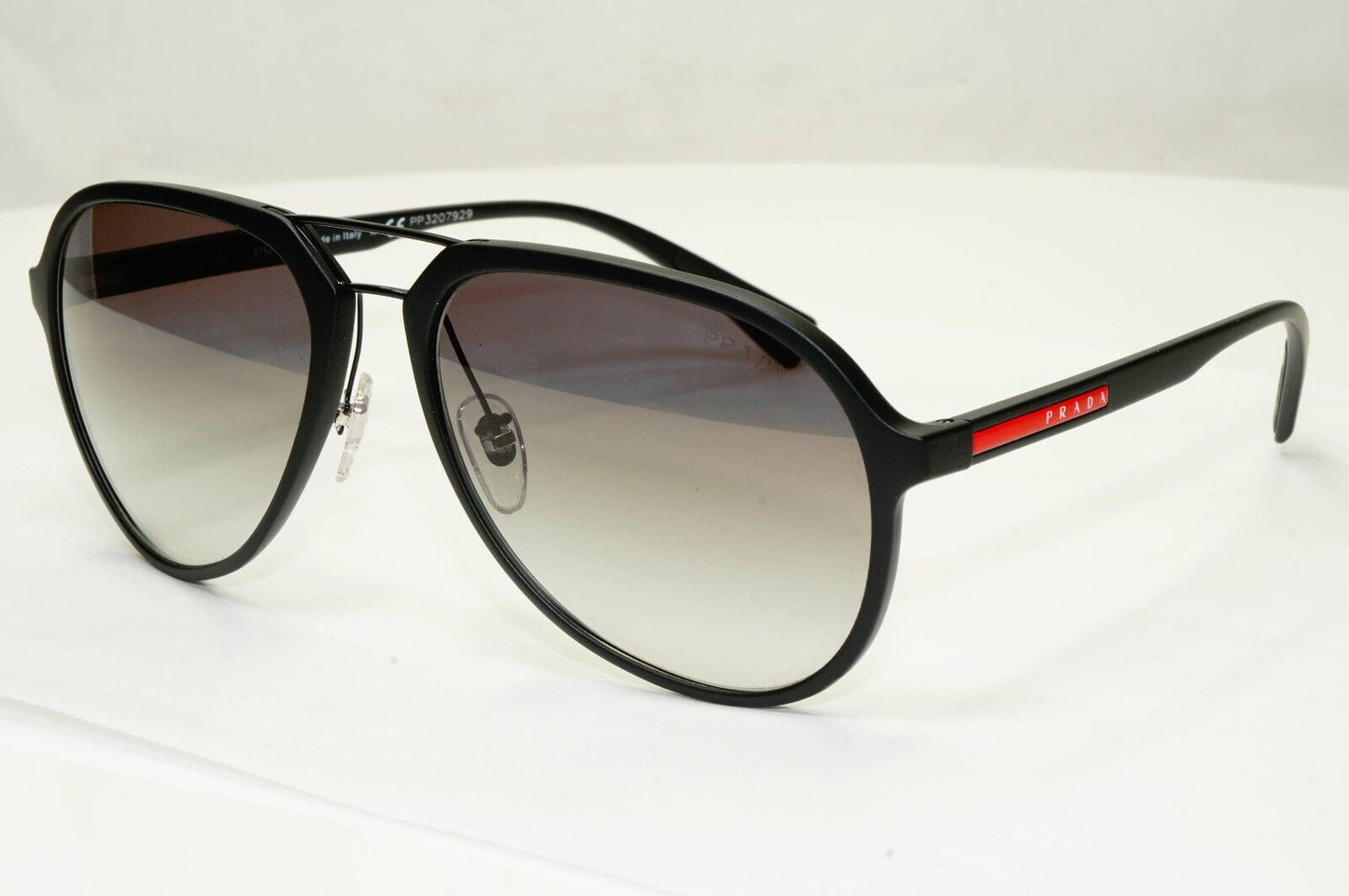 Prada Sunglasses Black Pilot Grey Gradient PS05RS SPS 05R DG0-0A7 58mm