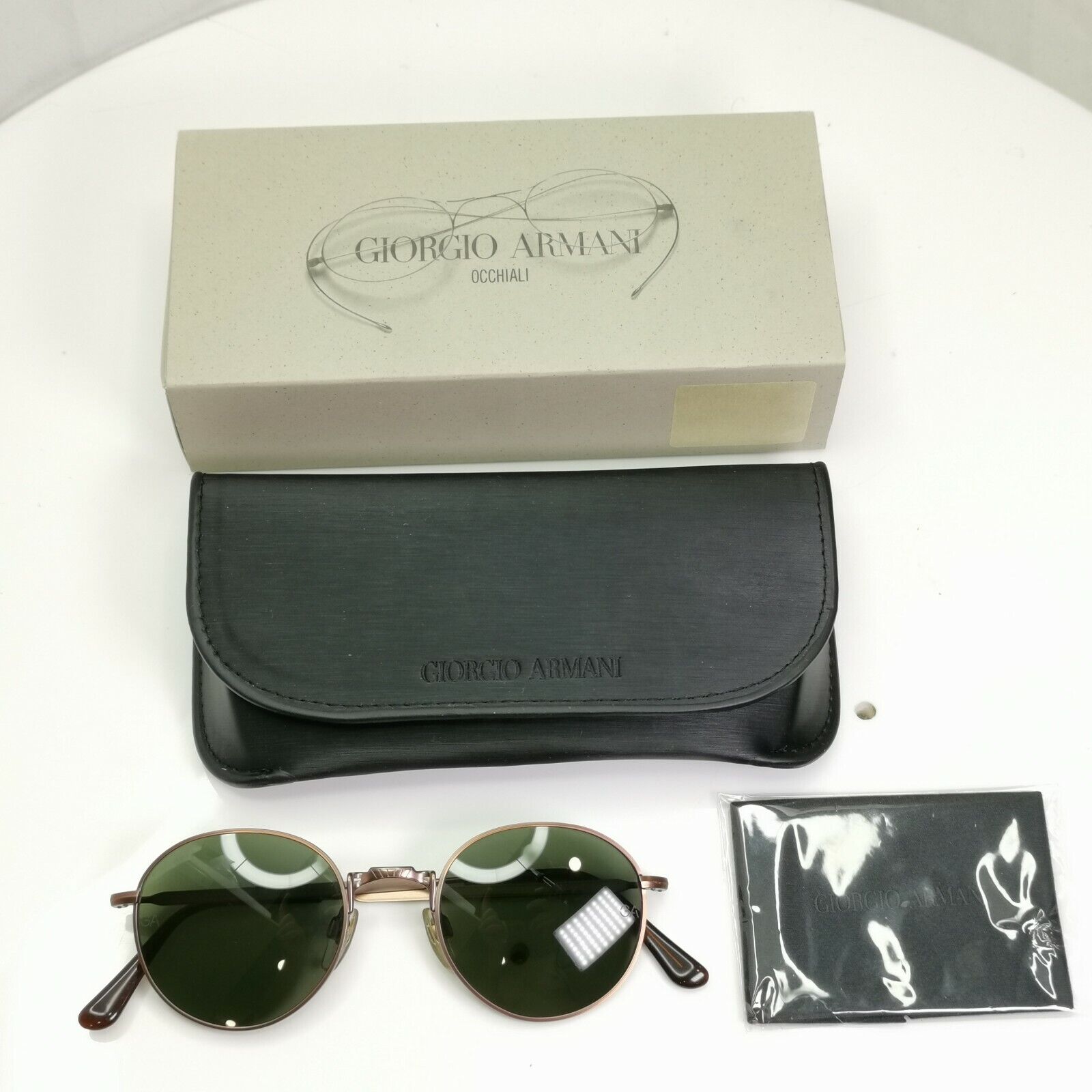 Authentic Giorgio Armani 1997 Vintage Sunglasses Brown Round Men Women 652 980
