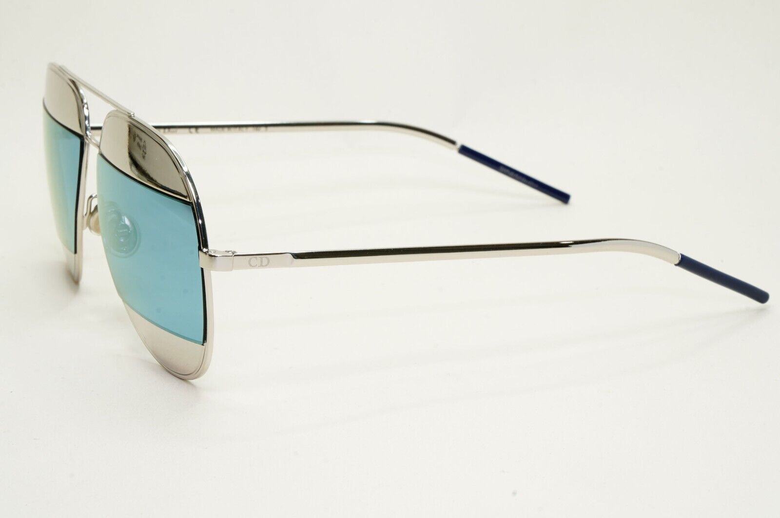 Dior Sunglasses Blue Silver Palladium Metal Pilot Unisex Split 1 0103J 311024