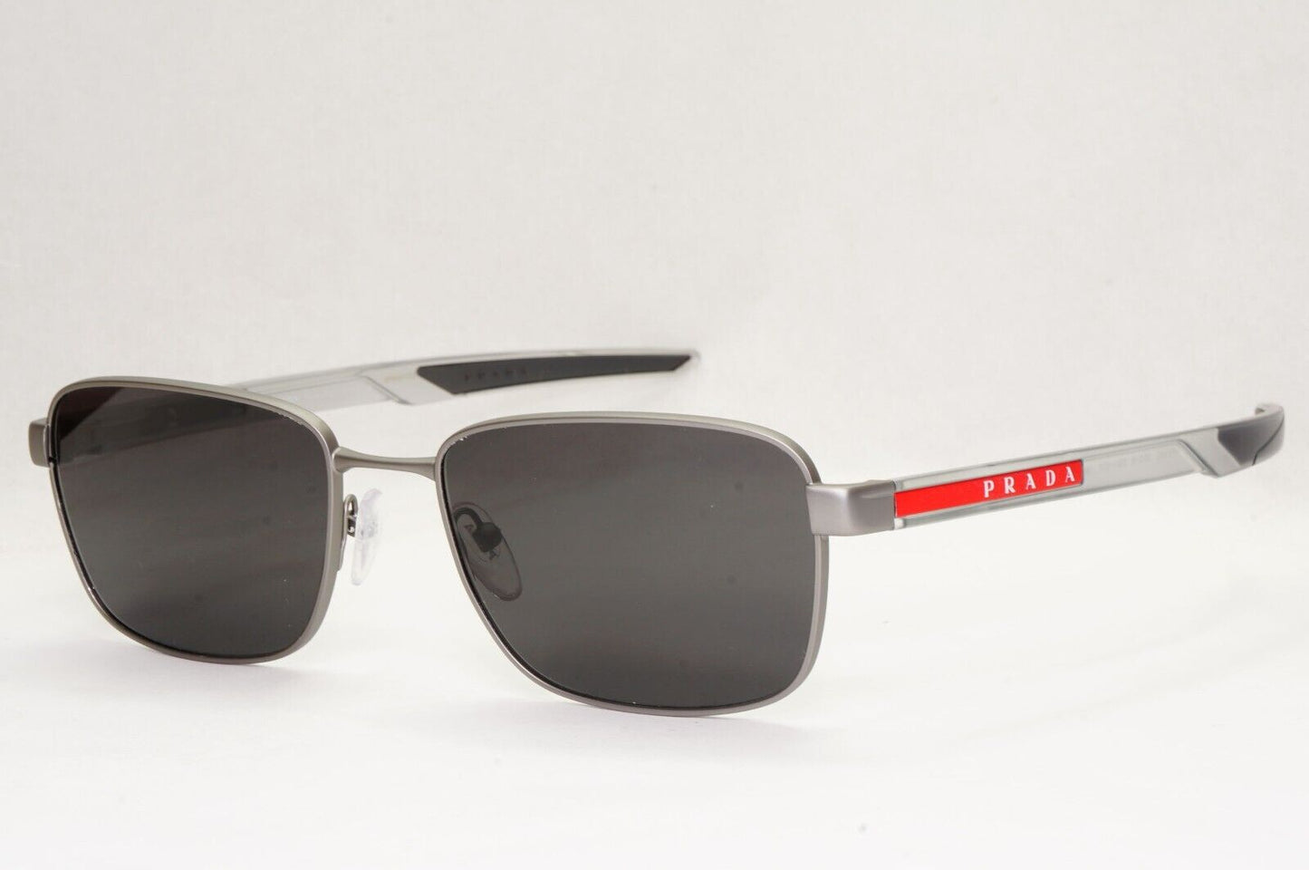 Prada Sunglasses Grey Black Red Stripe Mens PS54OV VPS 54O DG1-1O1 55mm