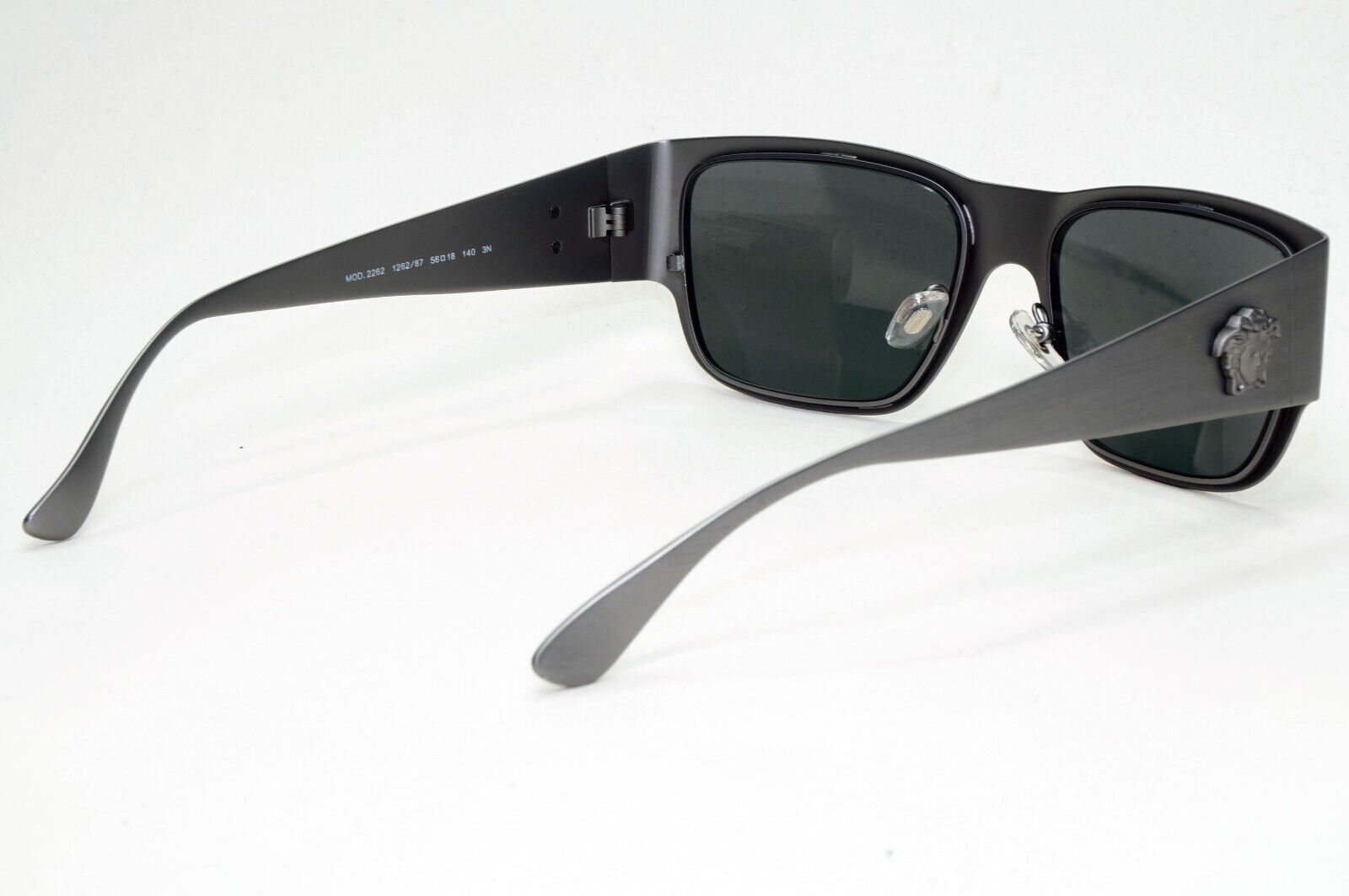Versace Sunglasses Gunmetal Medusa Dark Silver Brushed Matte MOD VE 2262 1262/87