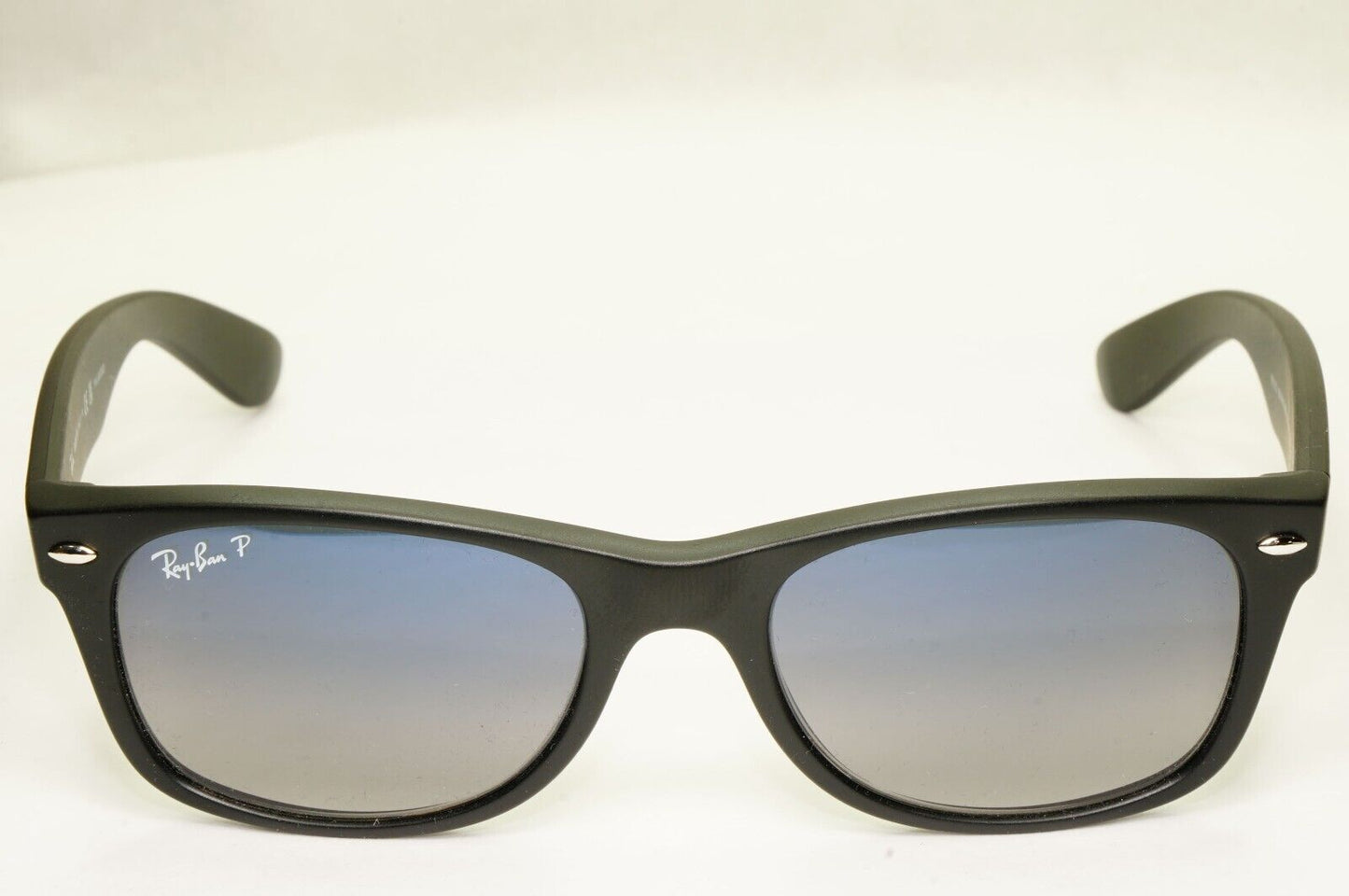 Ray-Ban Sunglasses Polarised New Wayfarer Black Matte Blue RB 2132 601-S/78 52mm