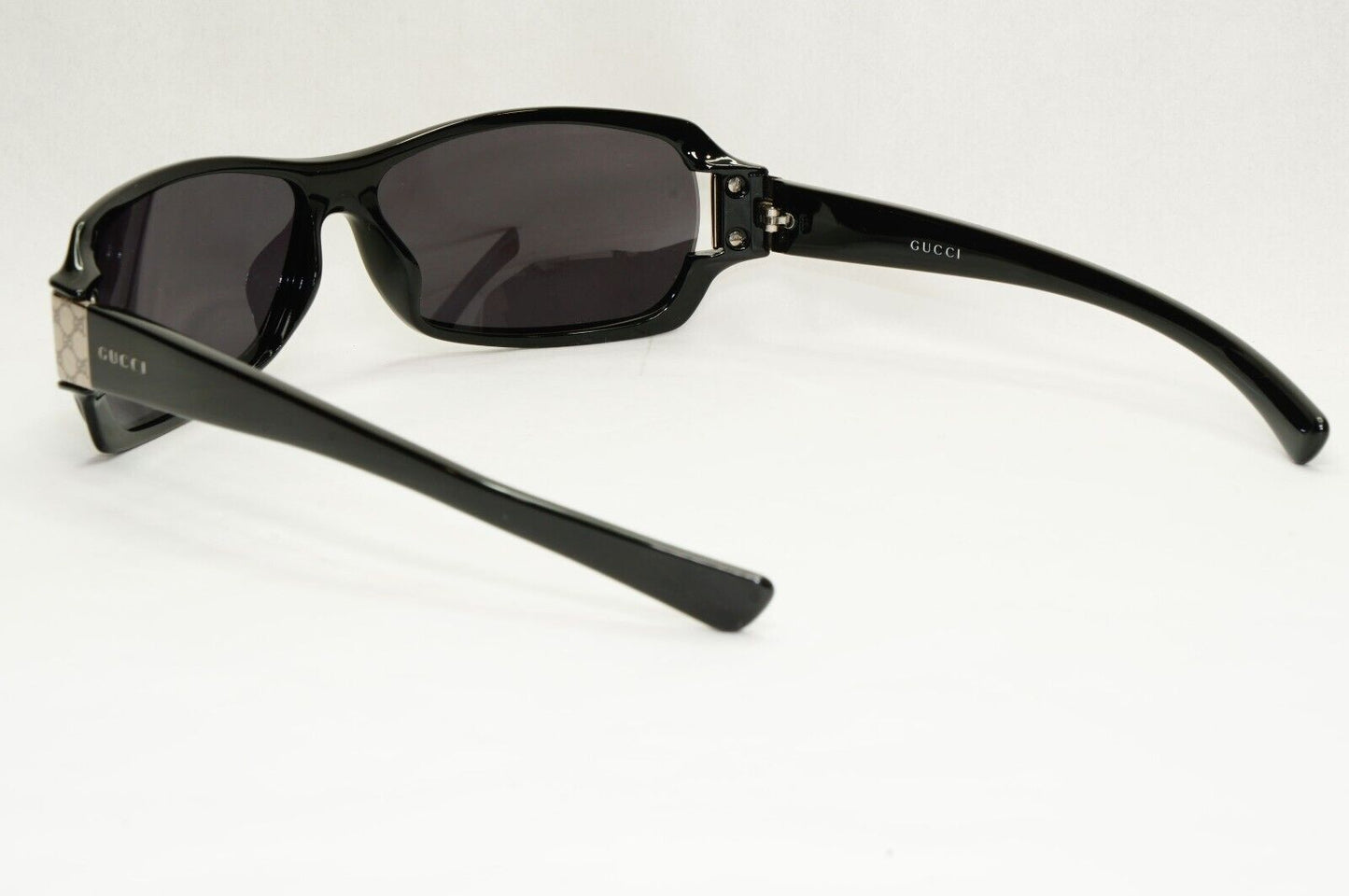 Gucci Sunglasses 1998 Vintage Black Silver Rectangle Unisex GG 2547/S NE8 051223