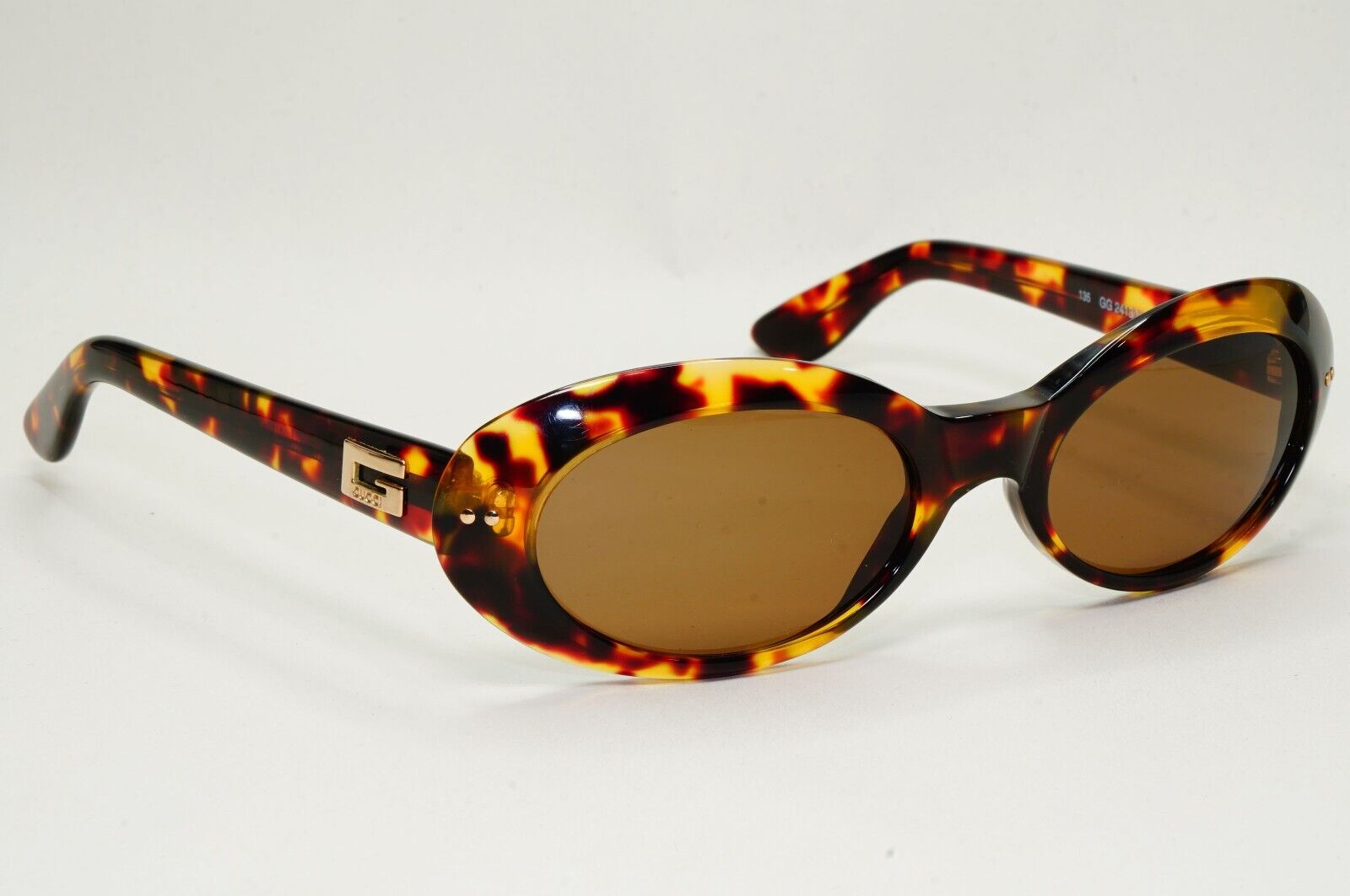 Gucci Sunglasses 1997 Vintage Brown Tortoise Oval GG 2413/N/S 02Y 52mm 171024