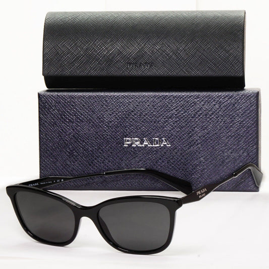 Prada Sunglasses Black Milano Square Glossy Fashion PR02YV VPR 02Y 07E-1O1 54mm