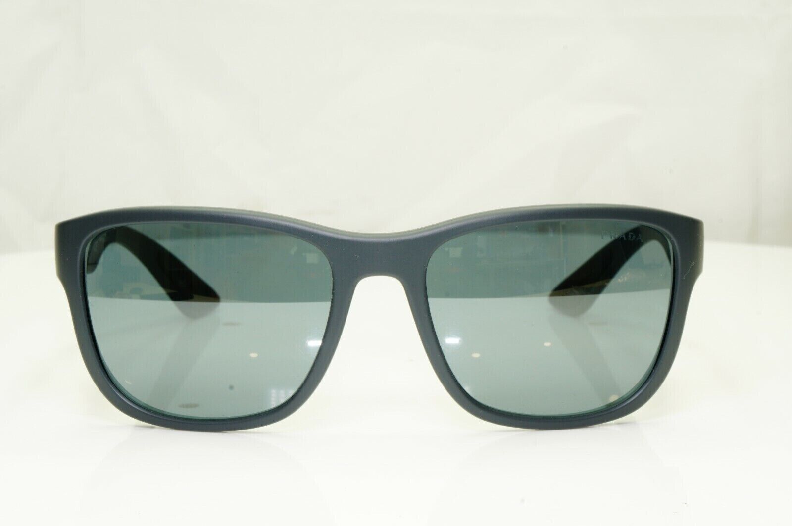 Prada Mens Grey Sunglasses Square Mirror SPS 01U UFK-5L0 Red Stripe [a] 38973