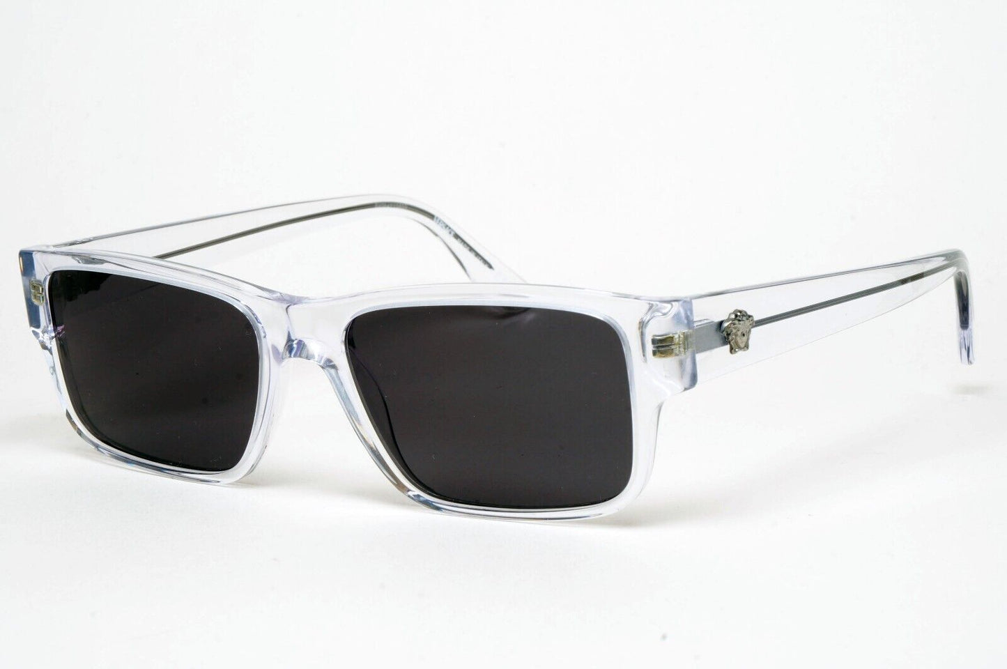 Versace Sunglasses Black Crystal Transparent Medusa Square MOD VE 3342 148 55mm