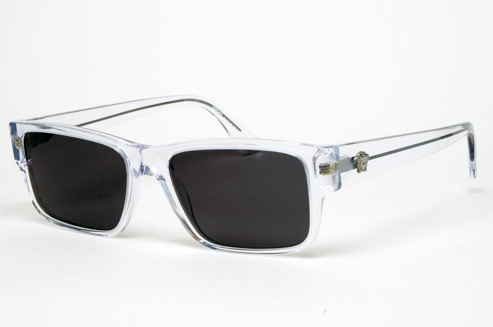 Versace Sunglasses Black Crystal Transparent Medusa Square MOD VE 3342 148 55mm