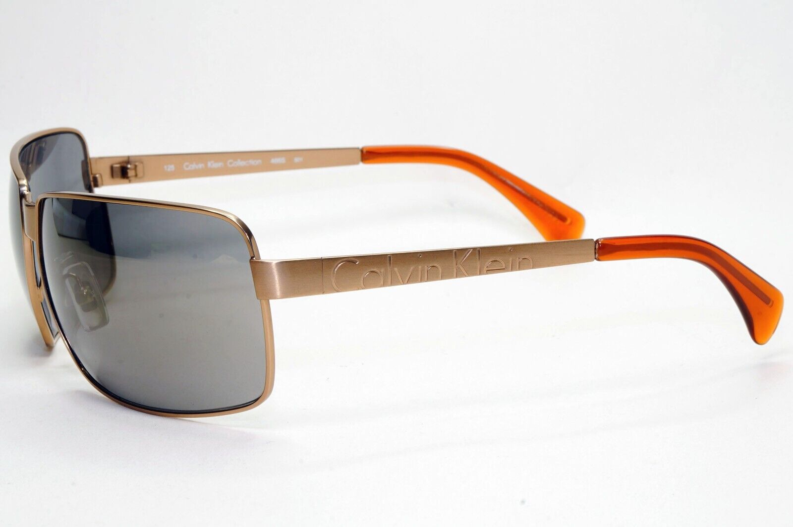 Calvin Klein Sunglasses 2005 Vintage Bronze Grey Metal Wrap 466S 501 121124