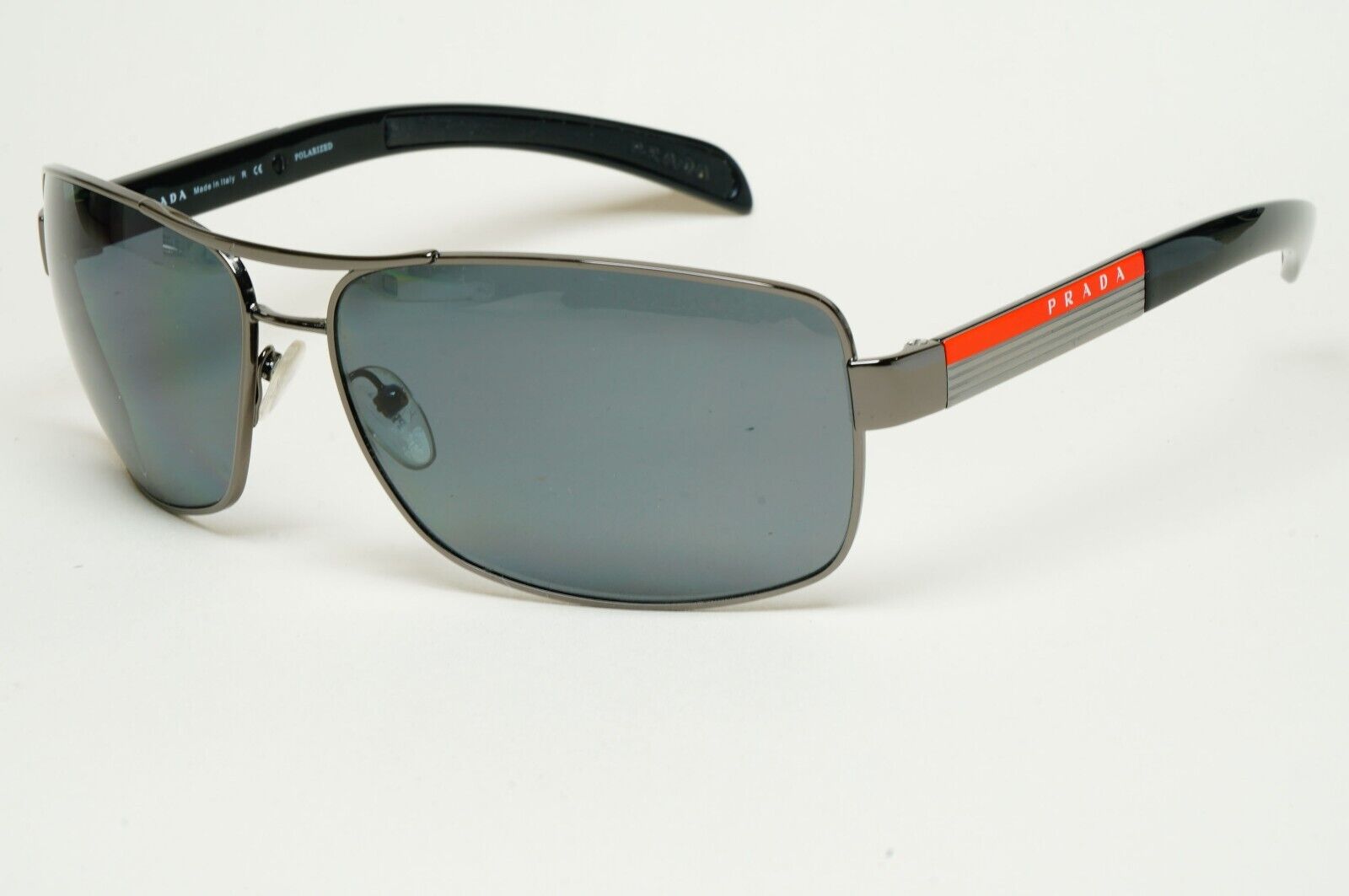 Prada Sunglasses Polarised Gunmetal Grey Square PS54IS SPS 54I 5AV-5Z1 250125