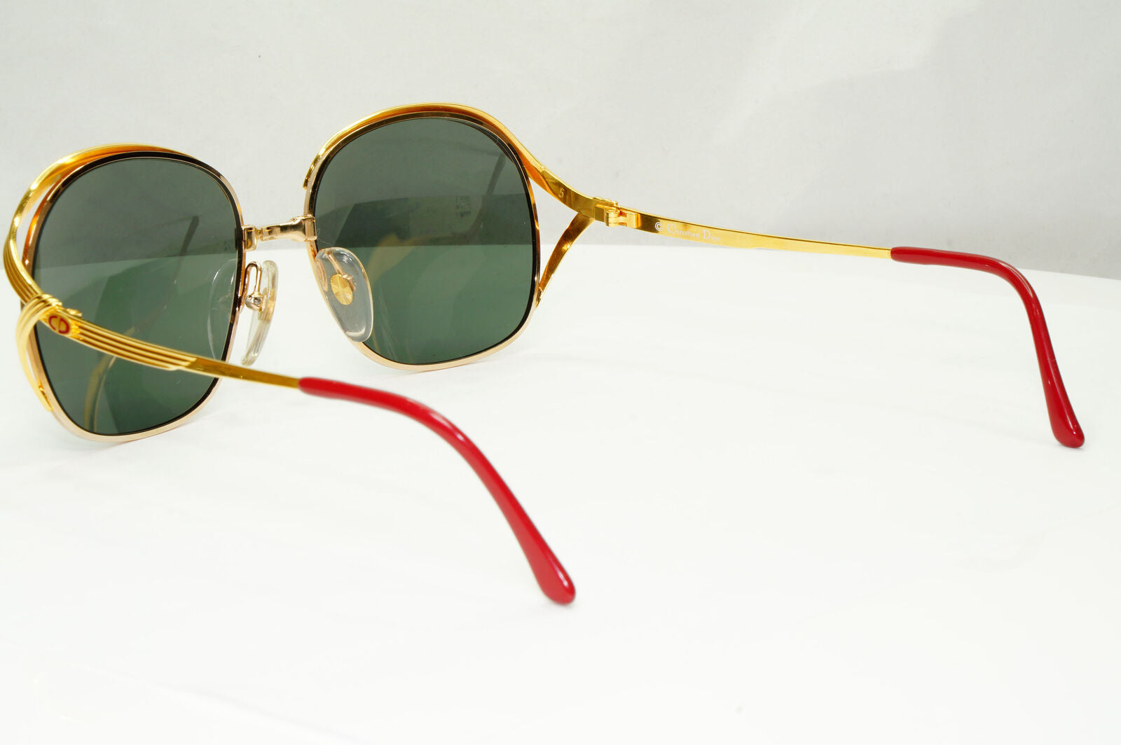 Dior 1990s Vintage Sunglasses Austria Metal Gold Grey Green 2474 44 071222