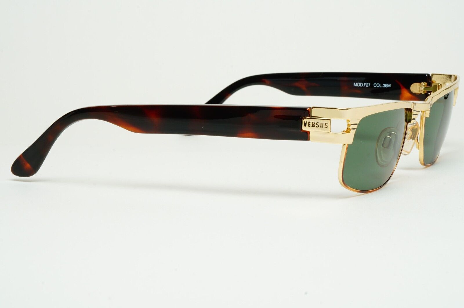 Versus Sunglasses 1996 by Gianni Versace Vintage Gold Green MOD F27 COL 36M