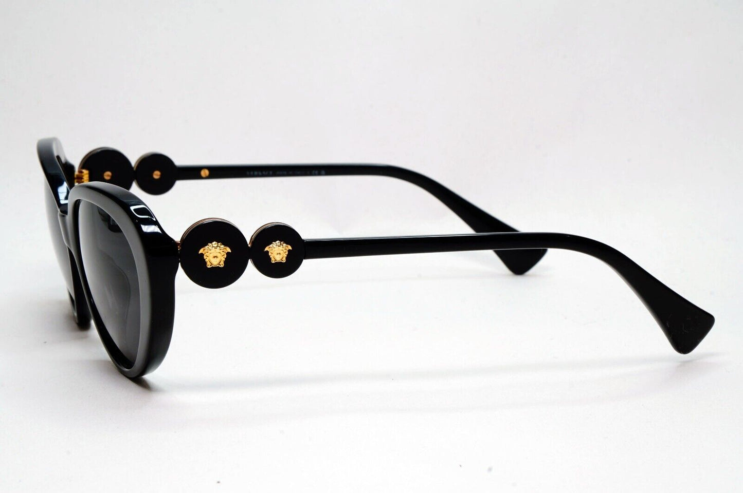 Versace Sunglasses Black Gold Medusa Cat Eye MOD VE 3331-U GB1 55mm