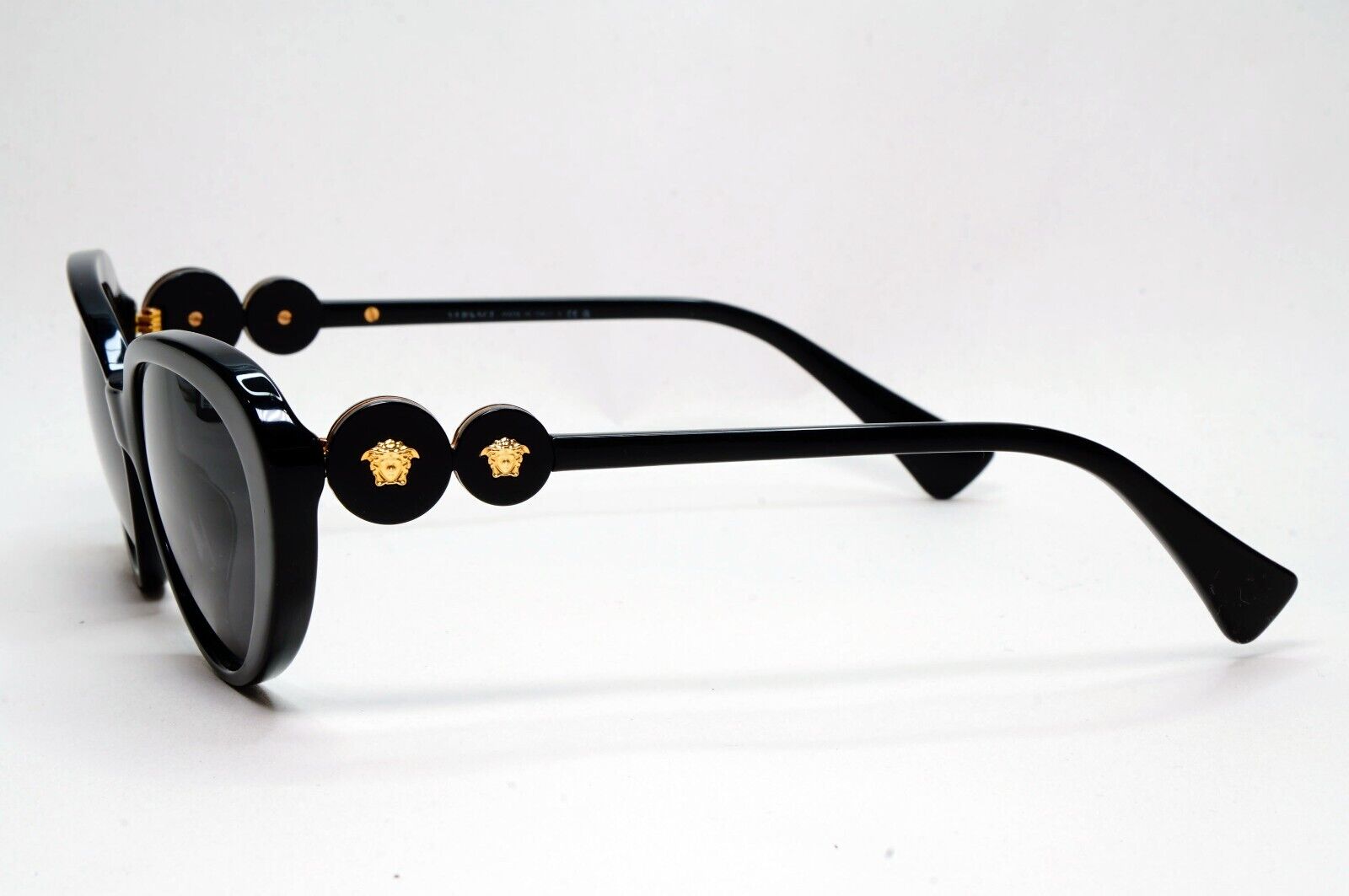 Versace Sunglasses Black Gold Medusa Cat Eye MOD VE 3331-U GB1 55mm