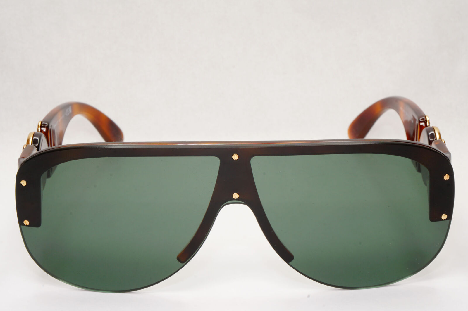Versace Sunglasses Medusa Shield Brown Gold Green Visor MOD 4391 5317/71