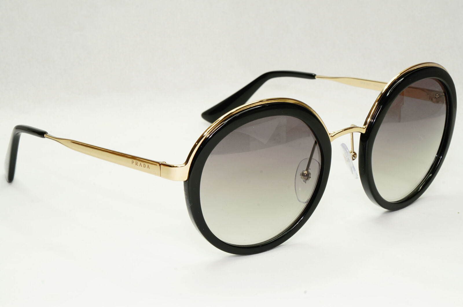 Prada Sunglasses Round Black Gold Grey Gradient PR50TS SPR 50T 1AB-0A7 54mm