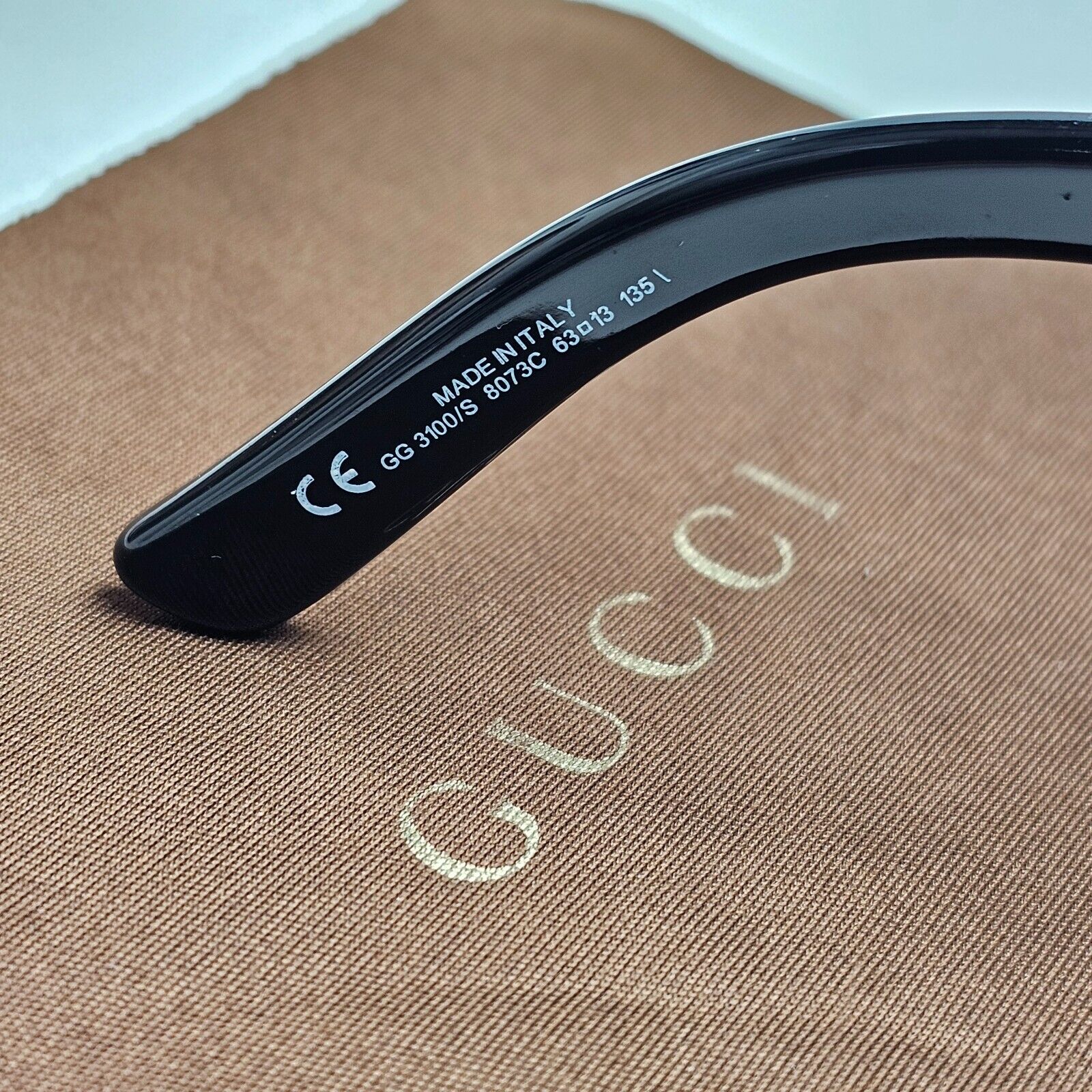 Gucci Sunglasses 2011 Vintage Black Square Large GG 3100/S 8073C 290125