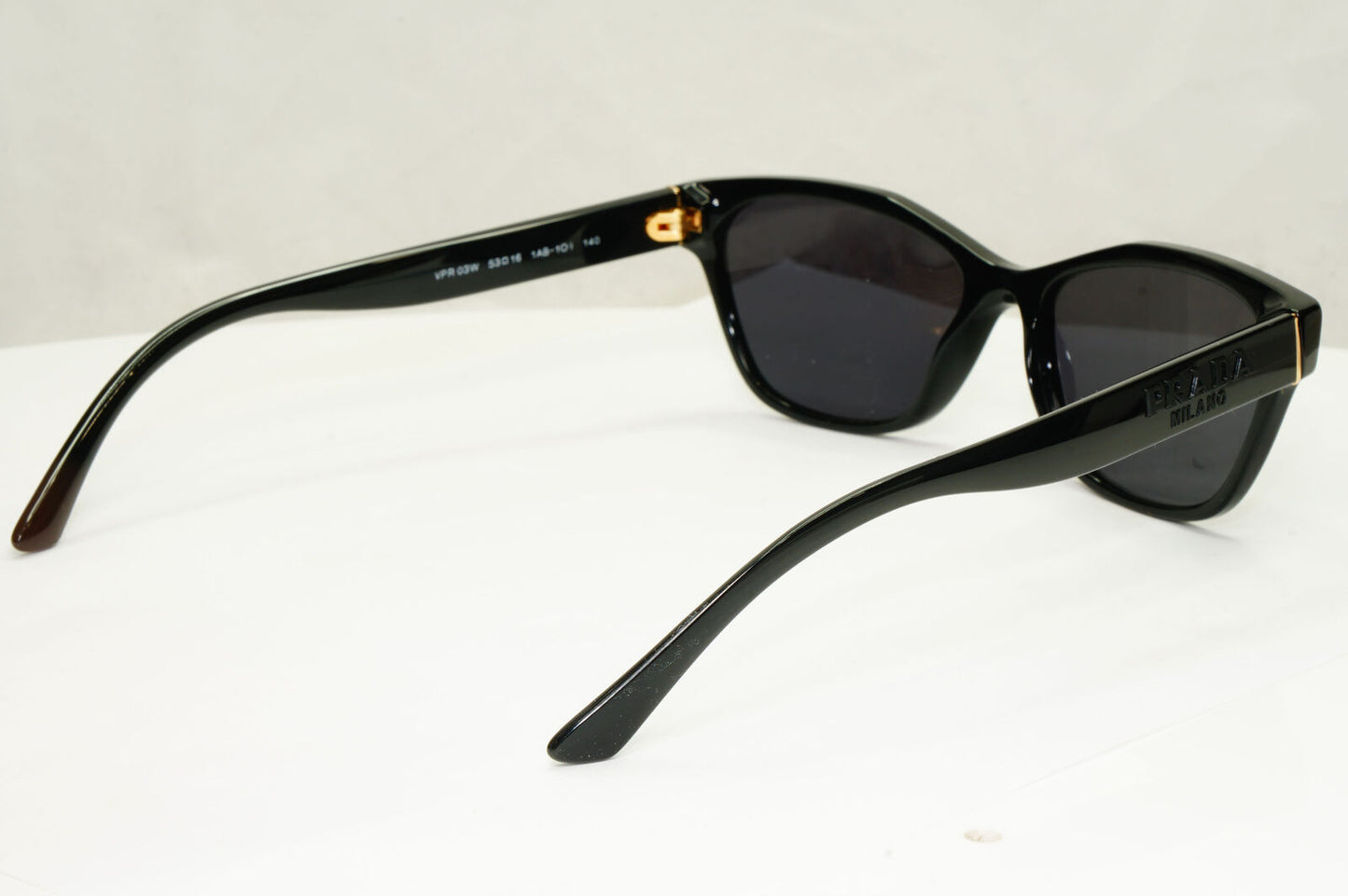 Prada Sunglasses Black Glossy Fashion Designer PR03WV VPR 03W 1AB-1O1 180323