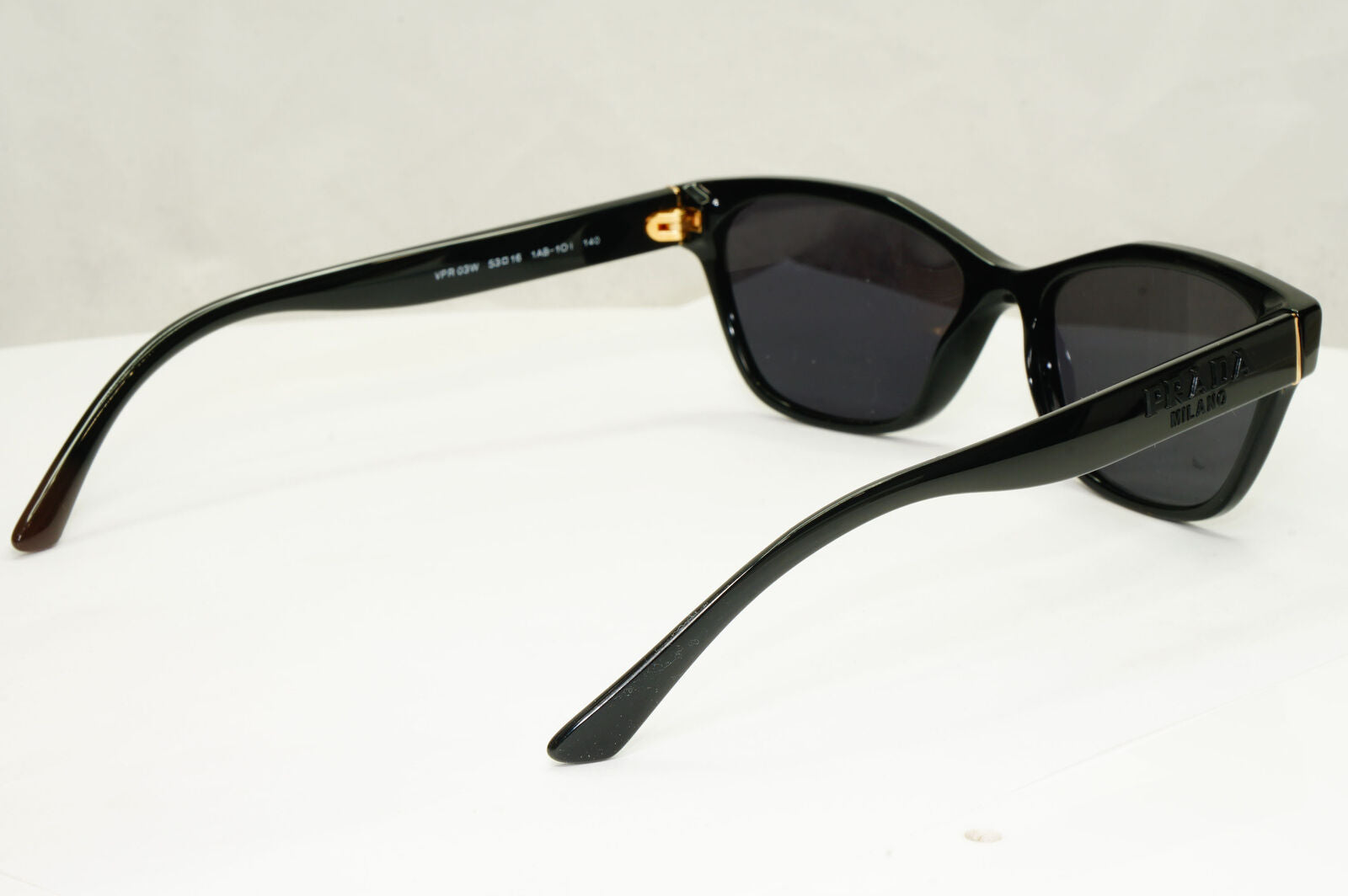 Prada Sunglasses Black Glossy Fashion Designer PR03WV VPR 03W 1AB-1O1 180323