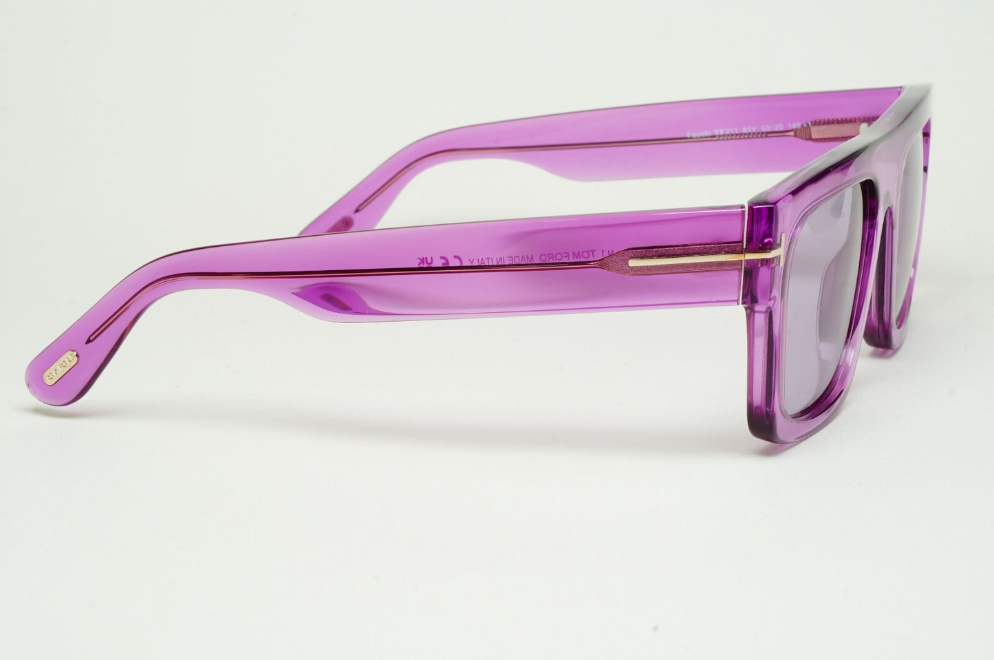 Tom Ford Sunglasses Fausto Violet Transparent Square FT0711 TF 711 81Y 53mm