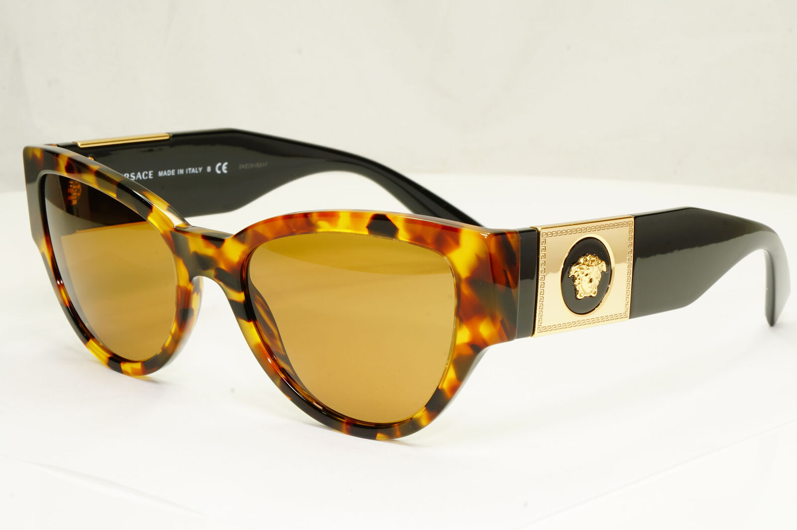 Authentic Versace Womens Gold Medusa Brown Black Square Sunglasses 4398 5119/73