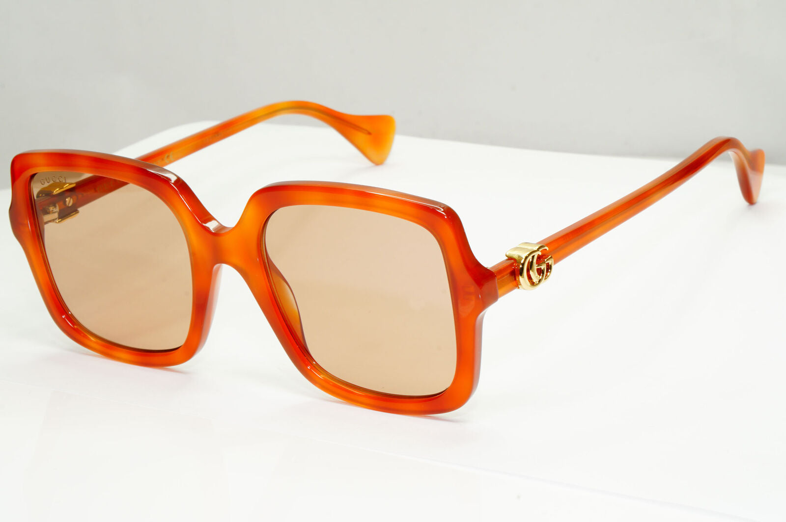 Gucci Oversized Square Sunglasses Brown Gold Large GG 1070S 002 251122