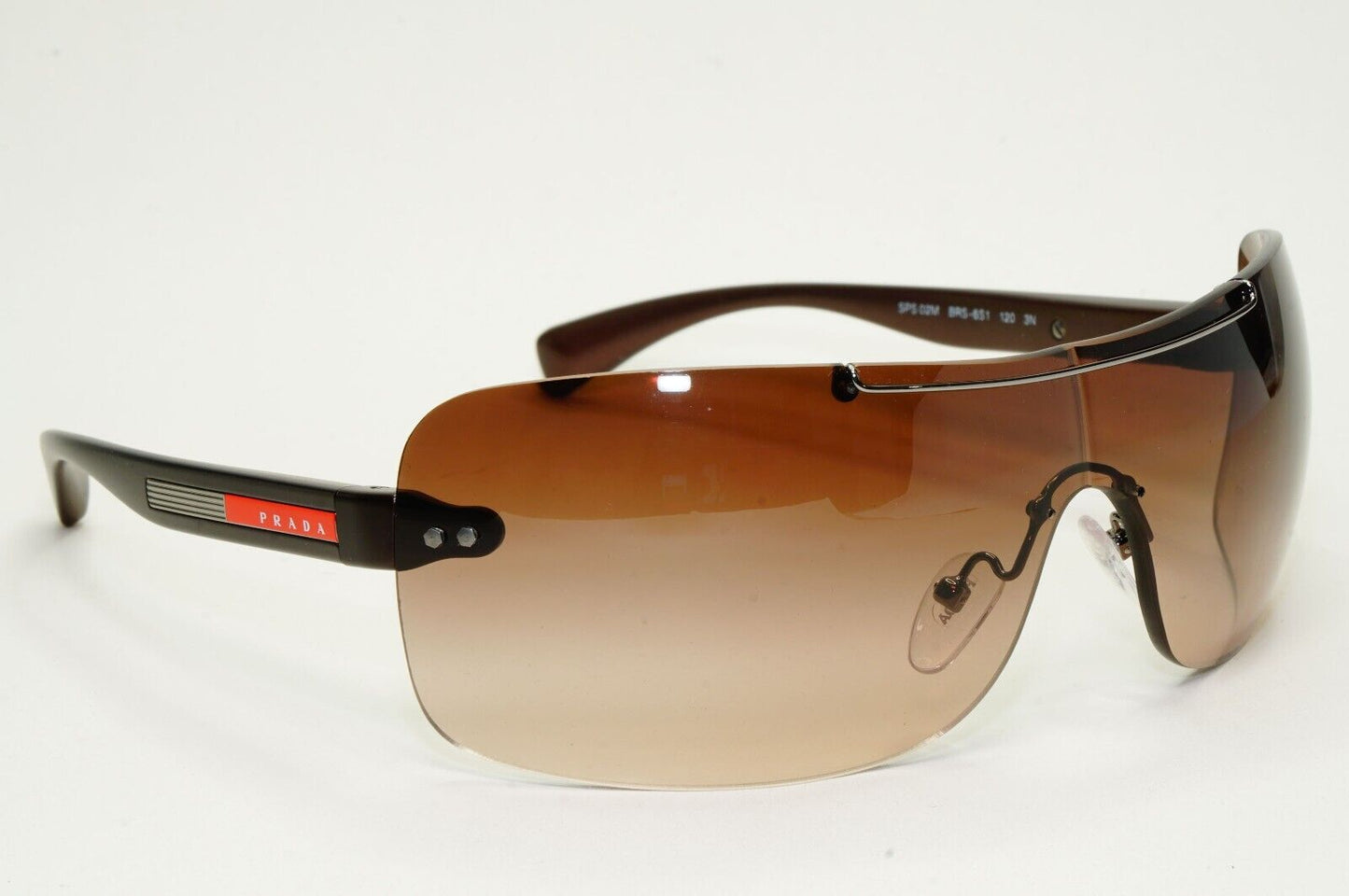 Prada Sunglasses 2007 Vintage Rare Brown Shield PS02MS SPS 02M BRS-6S1 050824