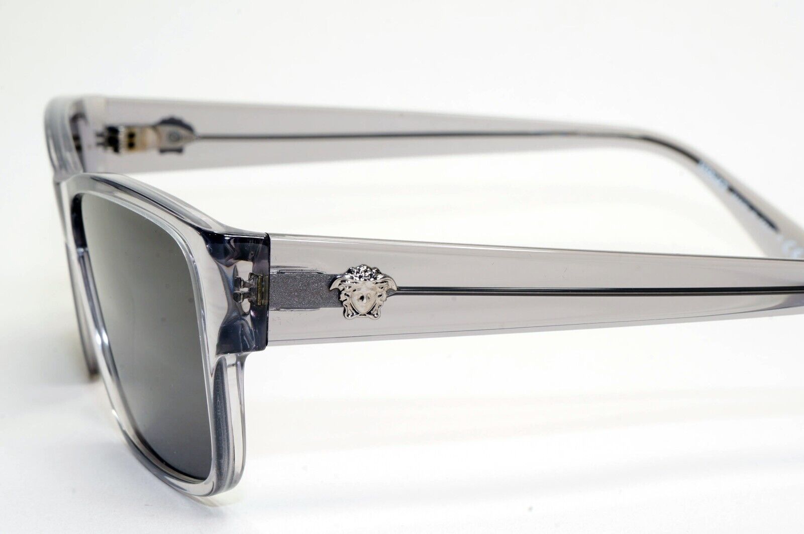 Versace Sunglasses Grey Transparent Black Square Medusa MOD 3342 593 57mm