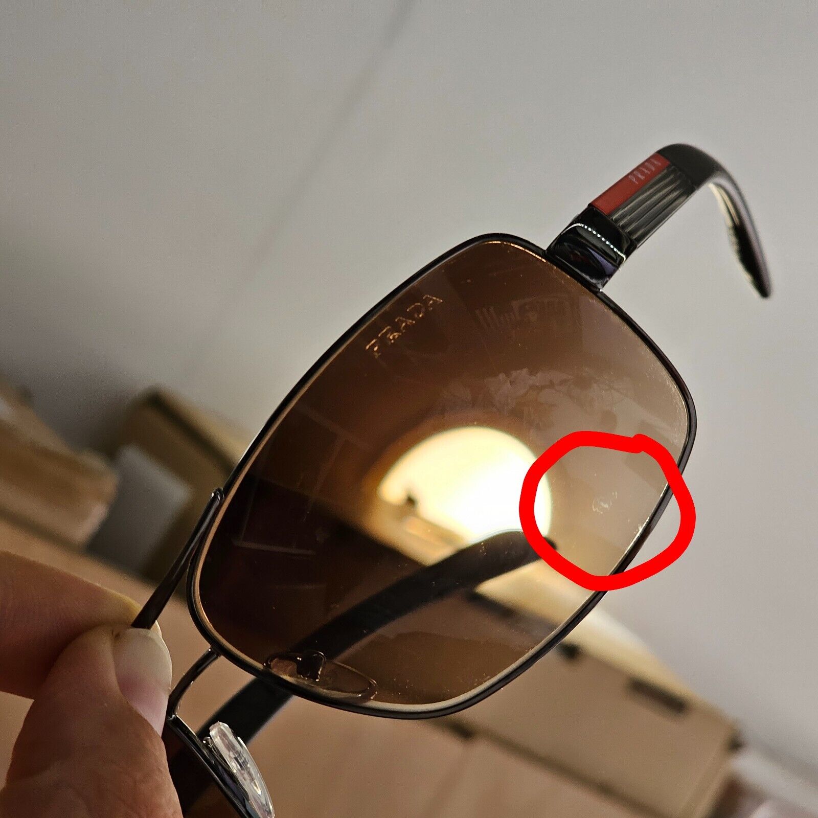Prada Sunglasses Brown Gradient Wrap Navigator Square PS54IS SPS 54I 5AV-6S1 [a]
