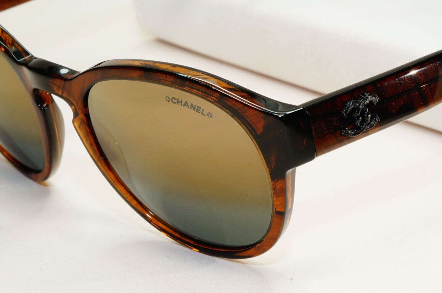 Chanel Sunglasses Brown Marble Gradient Teal Designer 5359 c.1569/Y9 54mm