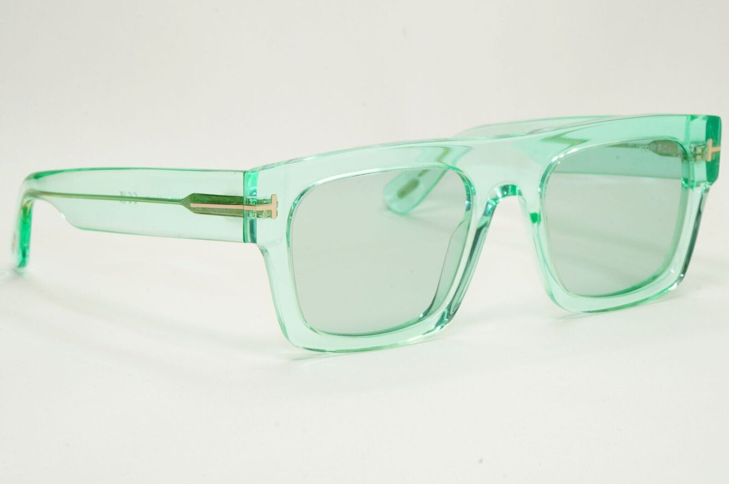 Tom Ford Sunglasses Fausto Transparent Green Blue Square FT0711 TF 711 84V 53mm