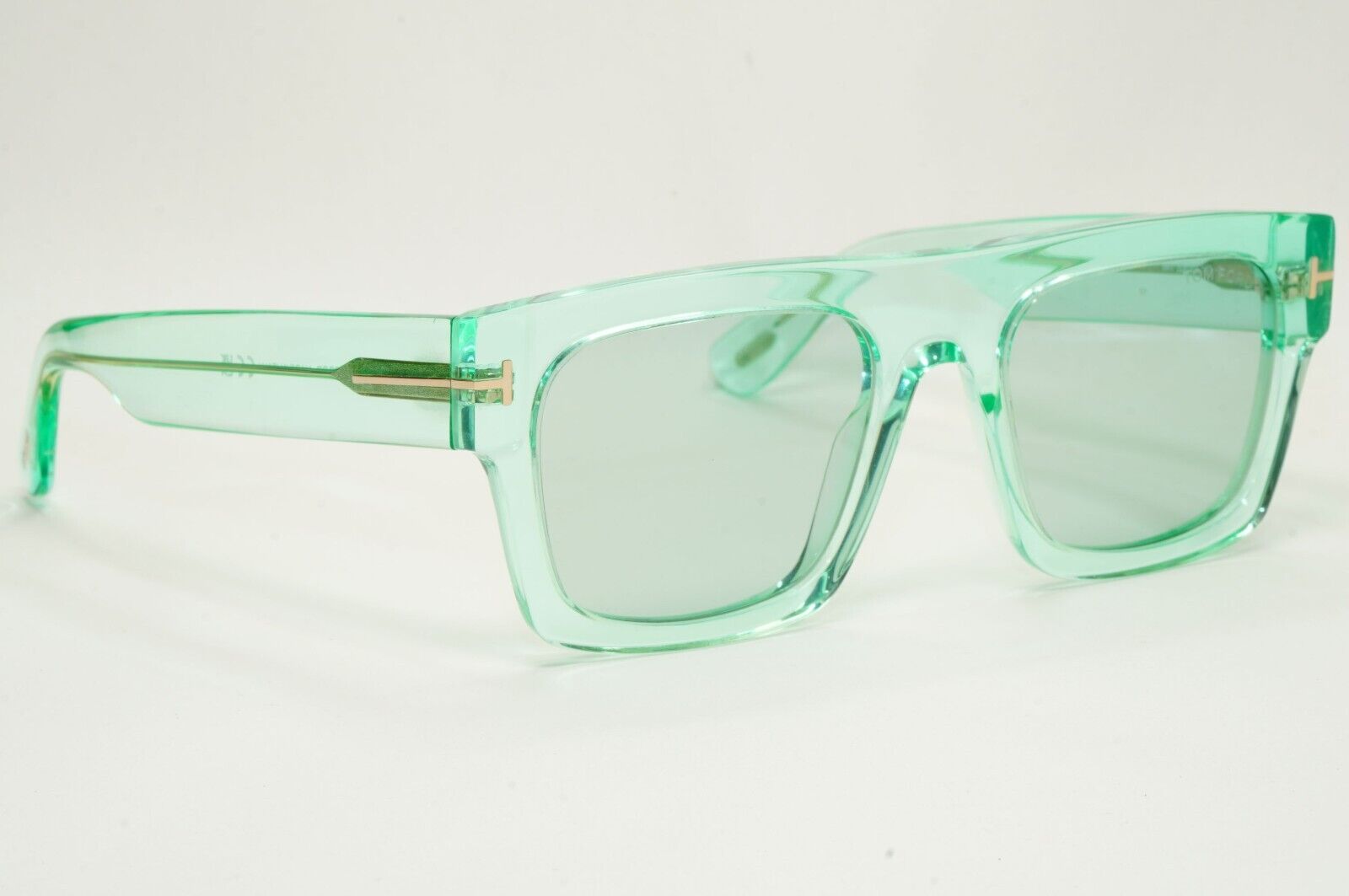 Tom Ford Sunglasses Fausto Transparent Green Blue Square FT0711 TF 711 84V 53mm