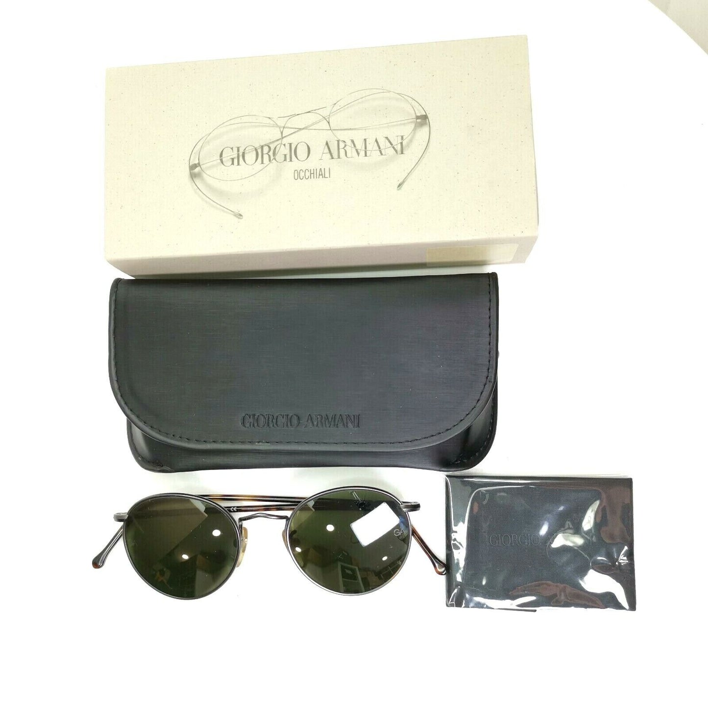 Giorgio Armani 1997 Vintage Sunglasses Gunmetal Green Mirror 639 905/36 49mm