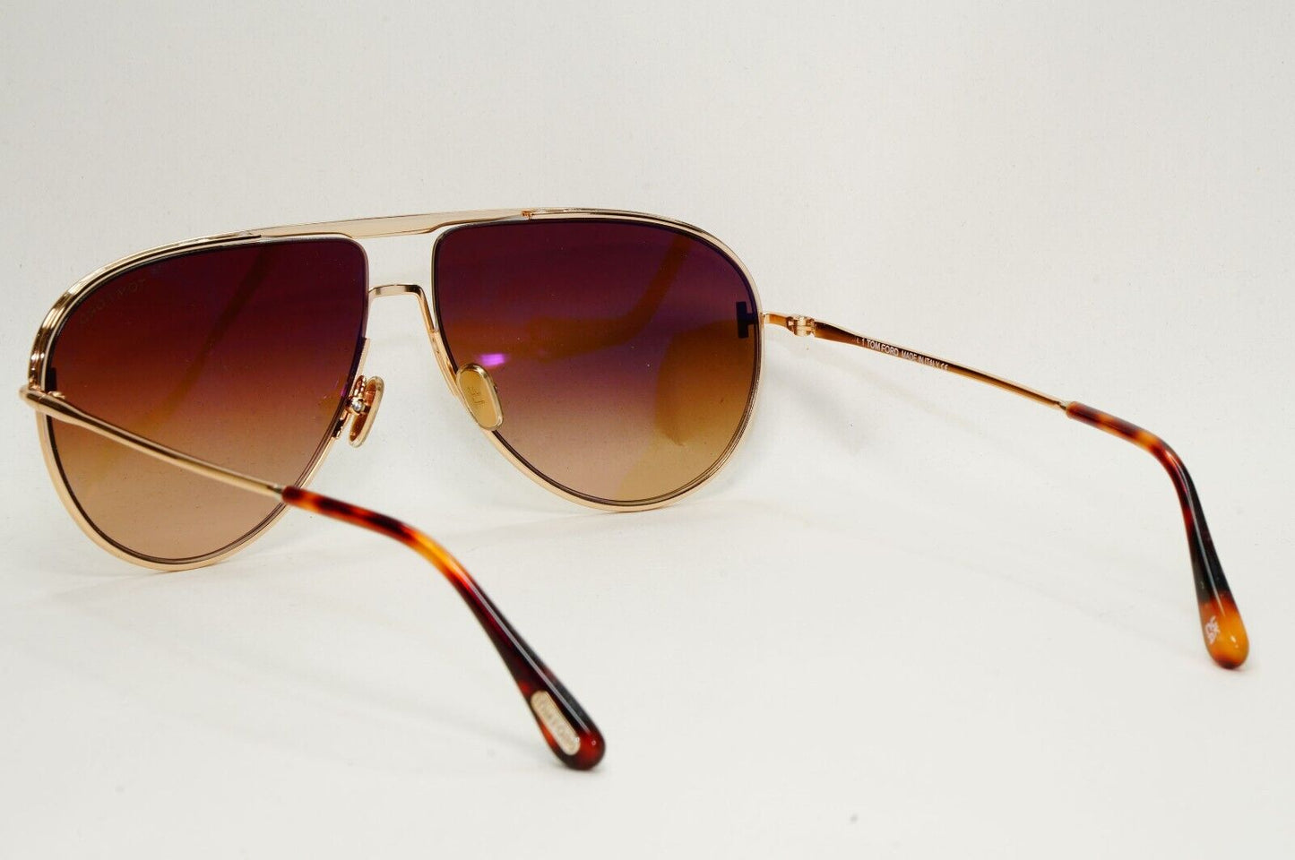 Tom Ford Sunglasses Theo Gold Brown Gradient Metal Pilot FT0924 TF 924 28F 60mm