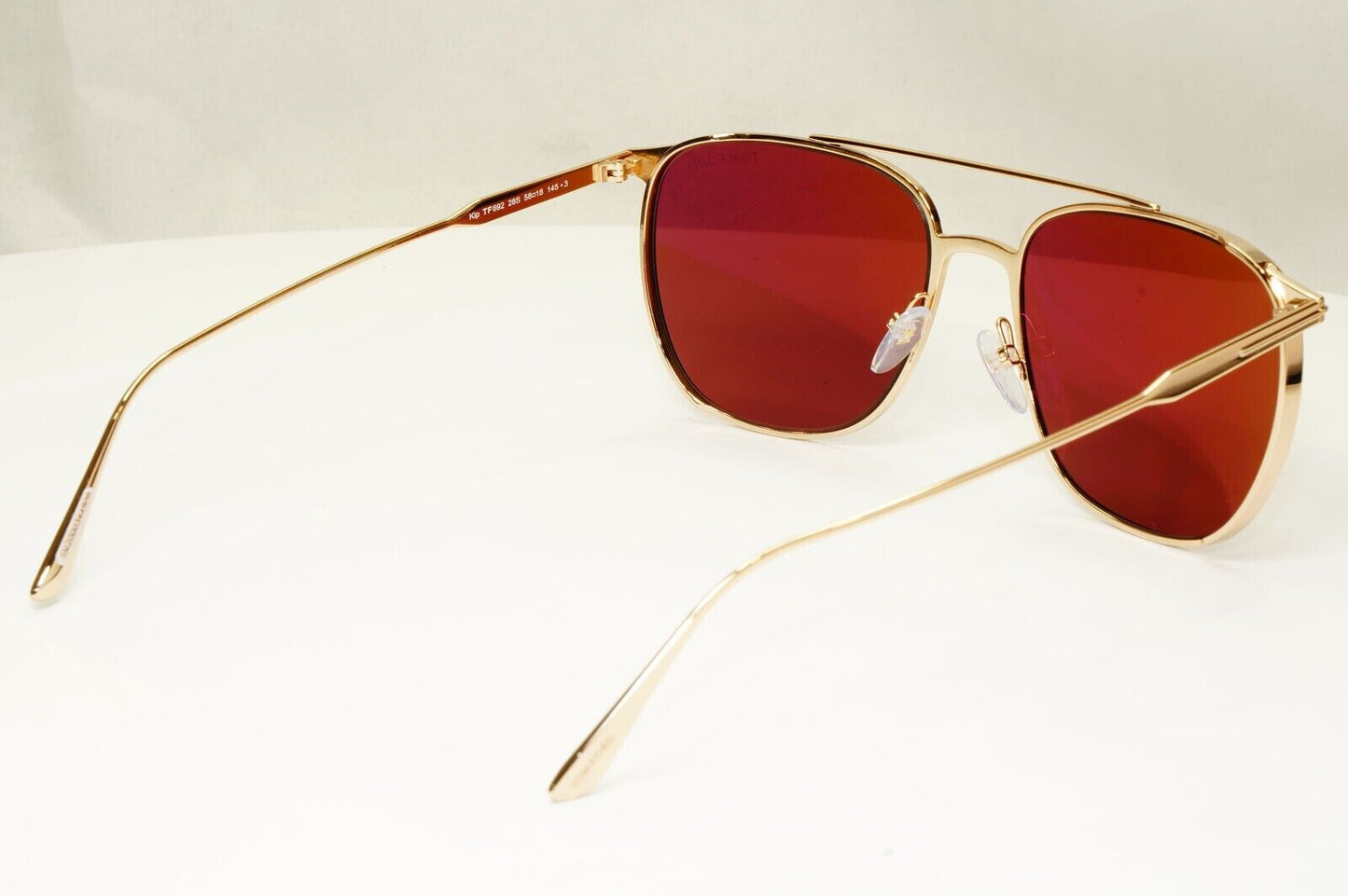 Tom Ford Gold Maroon Red Sunglasses Metal Square Pilot Kip TF 692 28S [B] 38998