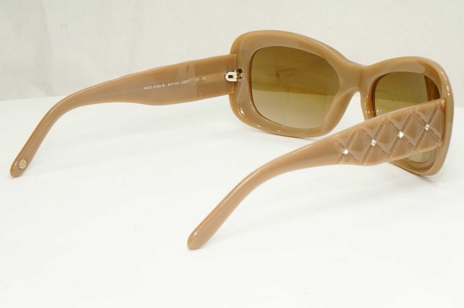Versace Brown Square Sunglasses Womens Crystal Toffee MOD 4155-B 817/13 310122