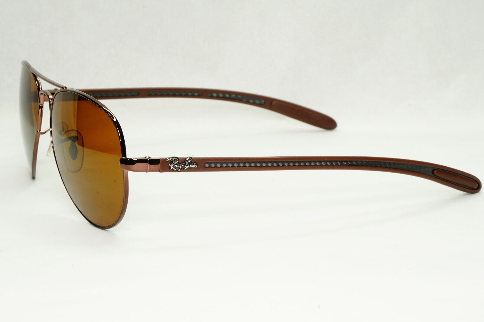 Ray-Ban Sunglasses Carbon Fibre 2013 Pilot Aviator Brown RB 8307 014 55mm