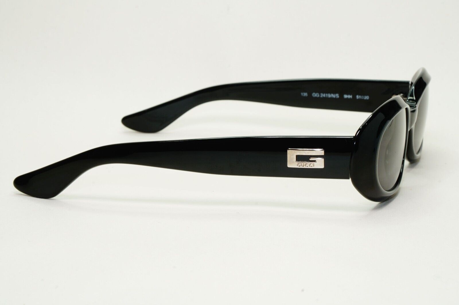 Gucci Sunglasses 1997 Vintage Oval Black Grey GG 2419/N/S 9HH 51mm 120824