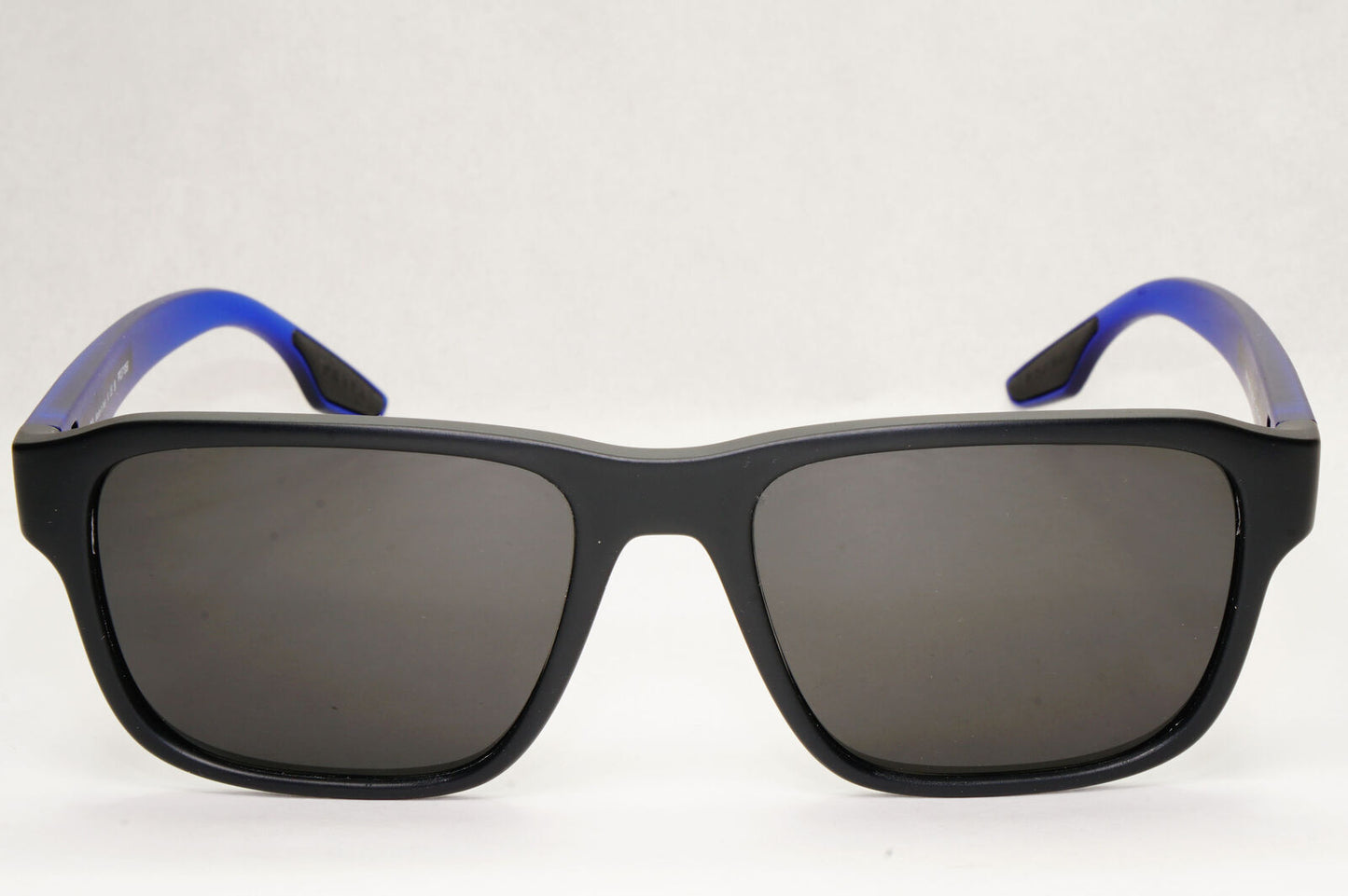 Prada Sunglasses Black Blue Rubber Square Red Stripe PS04NV VPS 04N 15C-1O1 52mm