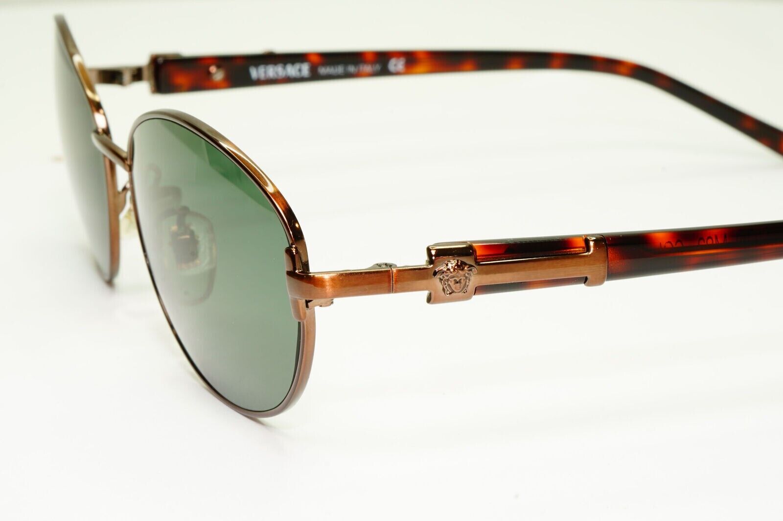 Gianni Versace 1995 Sunglasses Vintage Brown Copper Green Oval MOD M83 COL 53M