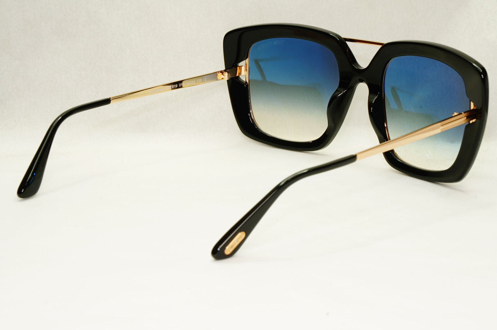 Tom Ford Sunglasses Marissa-02 Black Gold Blue Gradient Square FT0619 TF619 01B