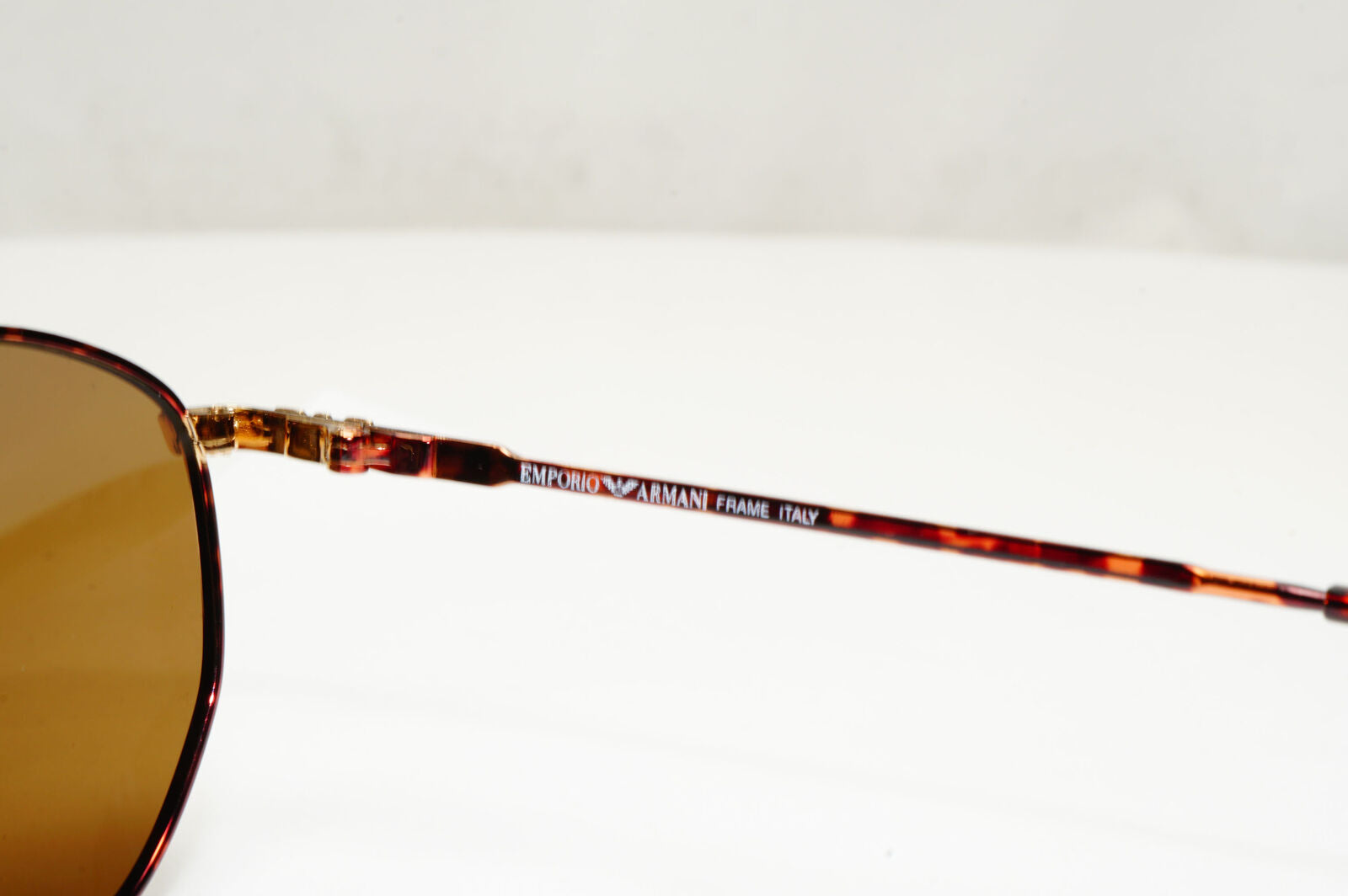 Emporio Armani Sunglasses 1997 Vintage Gold Brown Metal Round 031 721 50mm