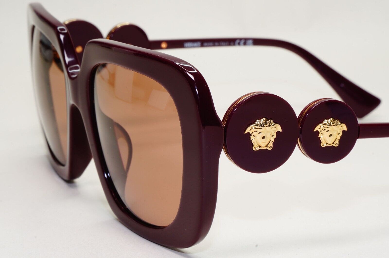 Versace Sunglasses Bordeaux Red Brown Gold Square Medusa MOD VE 4434-F 5382/73