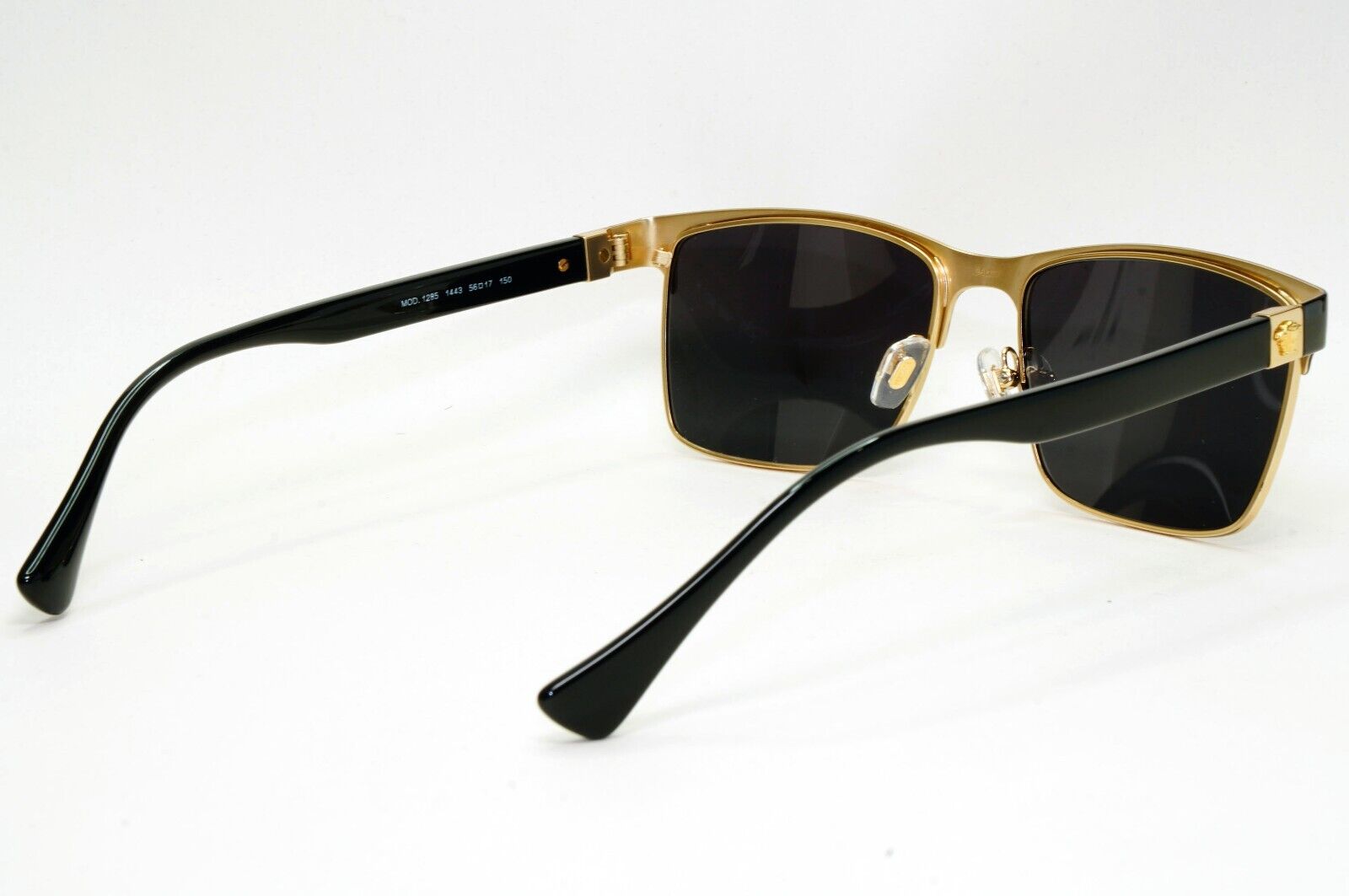 Versace Sunglasses Black Gold Medusa Metal Square MOD VE 1285 1443 56mm