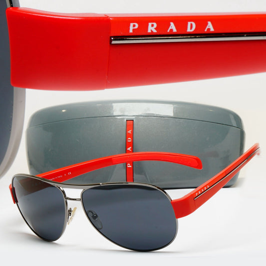 Prada Sunglasses 2010 Vintage Red Rossa Pilot PS51LS SPS 51L 6BF-1A1 62mm 070325