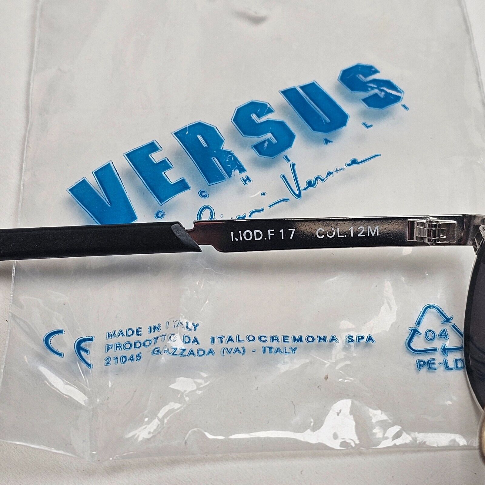 Versus Sunglasses 1996 by Gianni Versace Vintage Silver Black MOD F17 COL 12M