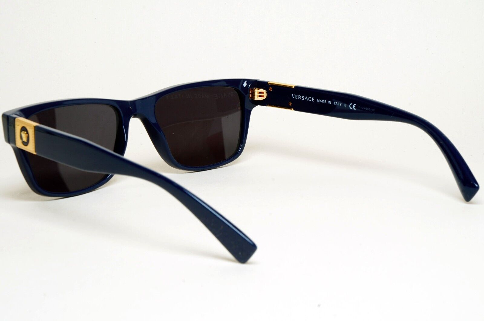 Versace Sunglasses Dark Blue Gold Medusa Square Rectangle MOD VE 3295 5342 54mm